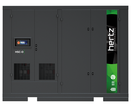 Hertz compressor system with visible branding on a white background
