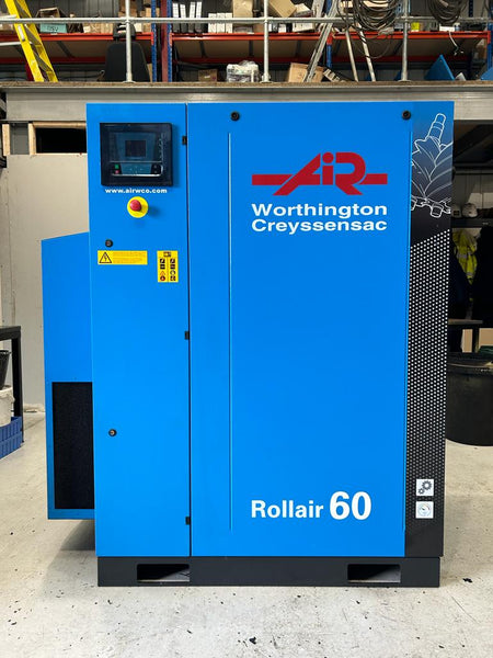 Refurbished 2017 Worthington Rollair RLR 60 45kW Rotary Screw Compressor – 8.5 bar / 278 CFM