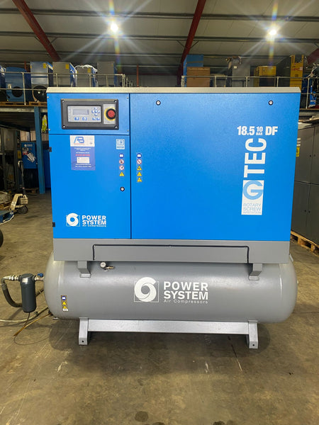 Refurbished Power System GTEC 18.5kW Rotary Screw Compressor 10 bar with 500L Tank & Dryer – 88 CFM
