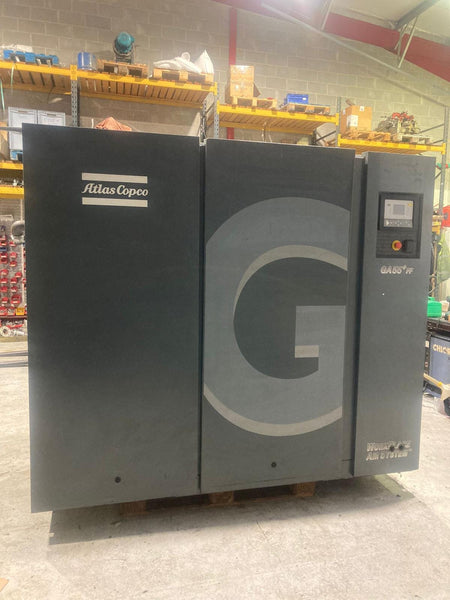 Refurbished Atlas Copco GA55+ FF 55 kW Fixed-Speed Rotary Screw Compressor with Integrated Dryer – 2012, Up to 356 CFM, 8 bar