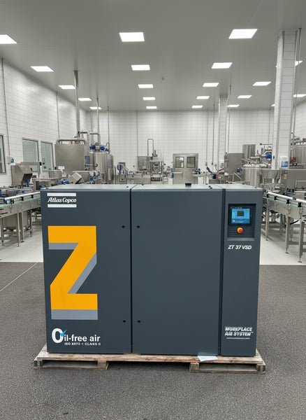 New Atlas Copco ZT37 VSD Class 0 100% Oil-Free Variable Speed Rotary Tooth Compressor – 8.6 bar / Up to 214.4 CFM