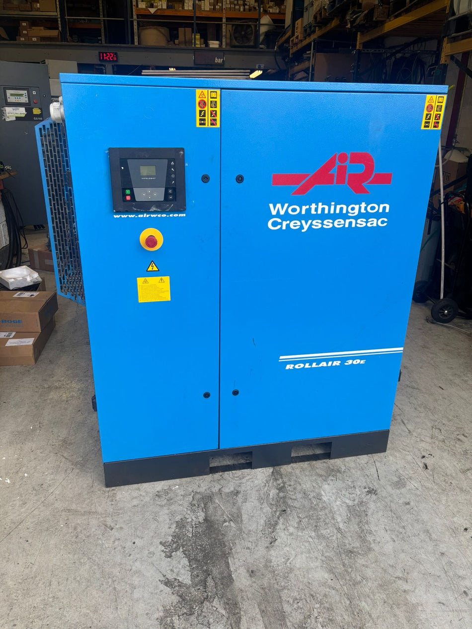 Refurbished Worthington Creyssensac RLR30 22 kW Fixed-Speed Rotary Screw Compressor – 8 bar, 129.5 CFM, 2018