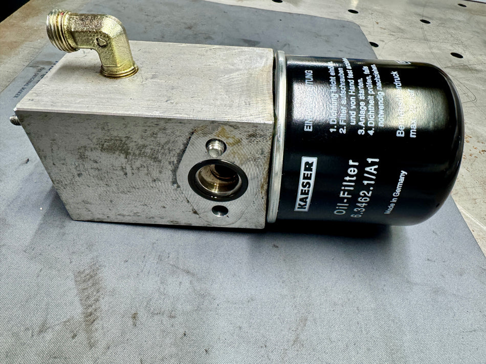 HPC Kaeser Sigma Oil Filter Block & Thermostatic Valve Assembly | SM SK ASD CSD Series
