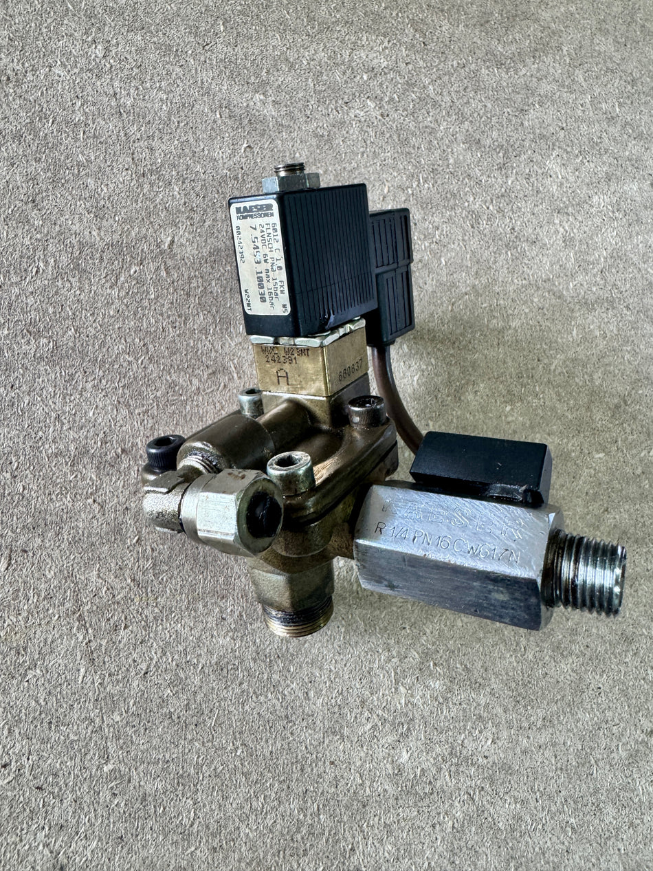 HPC Kaeser Screw Compressor Loading Solenoid Valve 7.5453.1 with 7.5453.0 Assembly Base | Refurbished / Replacement