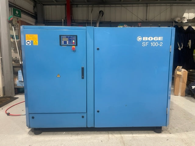 Refurbished BOGE SF100-2 75 kW Variable Speed (Frequency Controlled) Rotary Screw Compressor – 8 bar, Up to 428 CFM