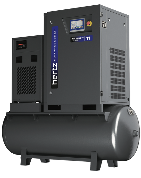 Hertz air compressor on a white background