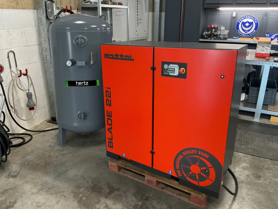 Mattei Blade 22i VSD 10 Bar Rotary Vane Air Compressor with 500L Receiver – Low Hours