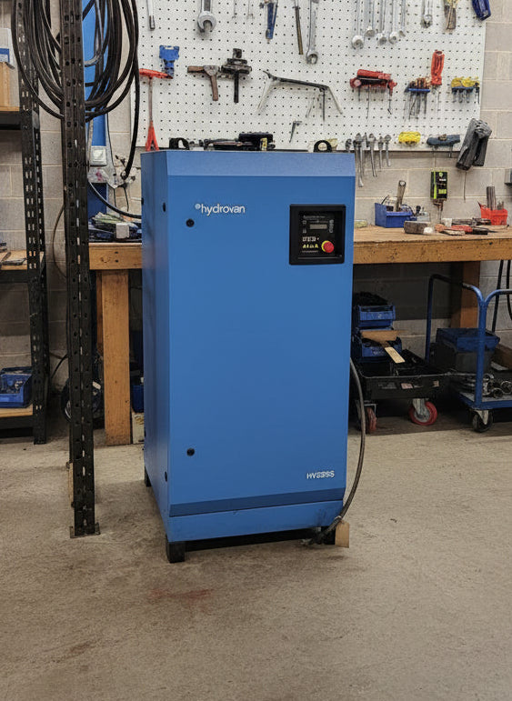 Blue 'hydrovan' HV22RS machine in a warehouse setting