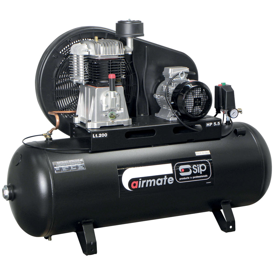 SIP TN5.5/200 200ltr Belt Drive Compressor - 06583