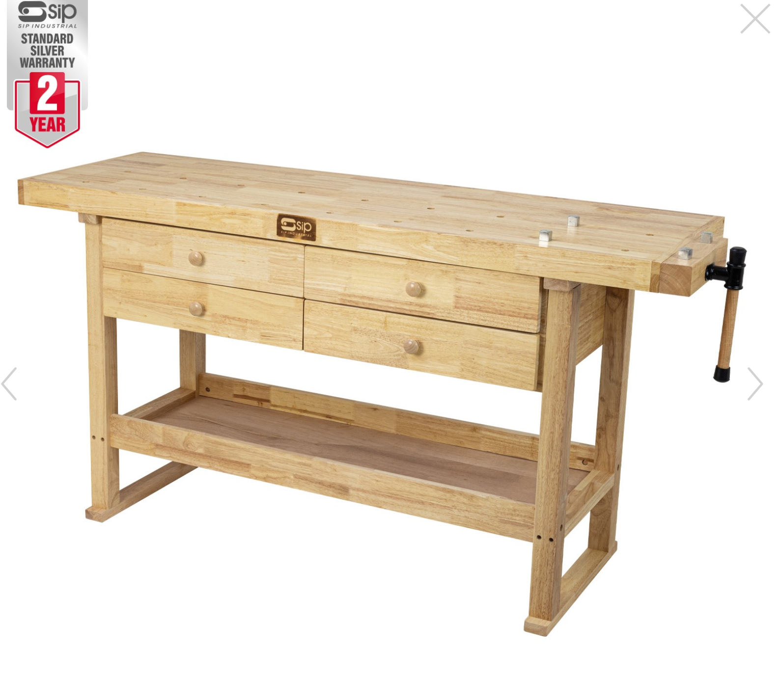 SIP Professional Hardwood 4-Drawer Workbench - 1460