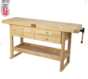 SIP Professional Hardwood 4-Drawer Workbench - 1460