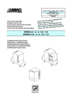 ABAC Spinn (E) 2.2 - 7.5kW Parts Manual From 2018