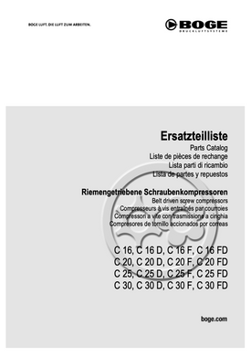 Boge C16 to C30FD Compressor Parts Manual From 2021