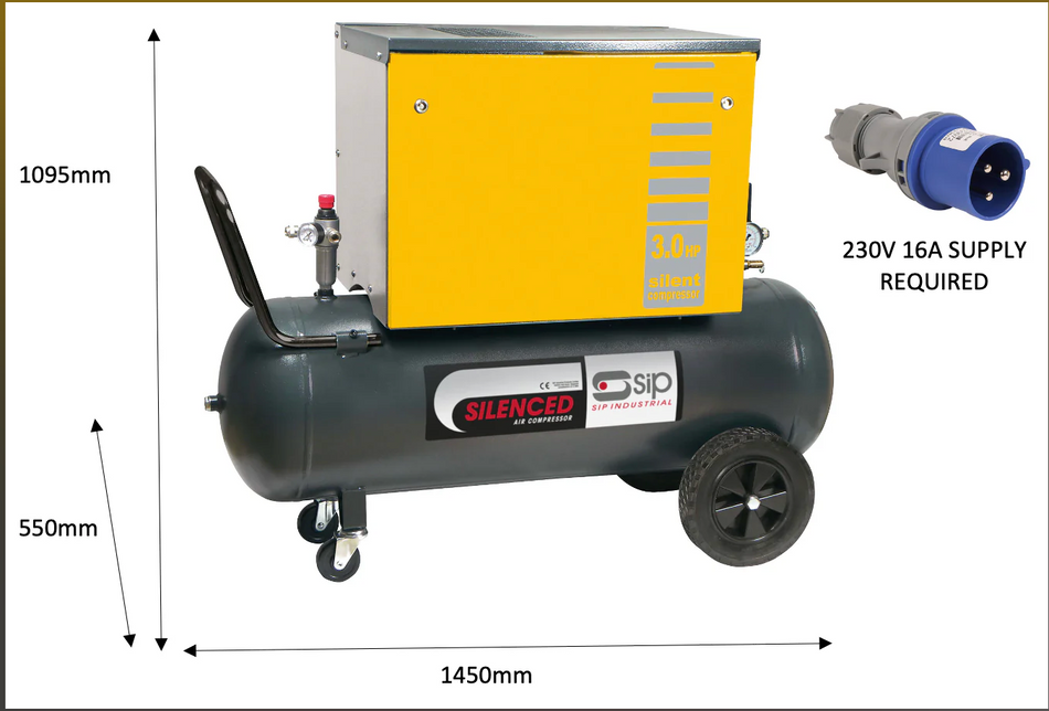 SIP PB3800/3M/200 Silenced Piston Compressor