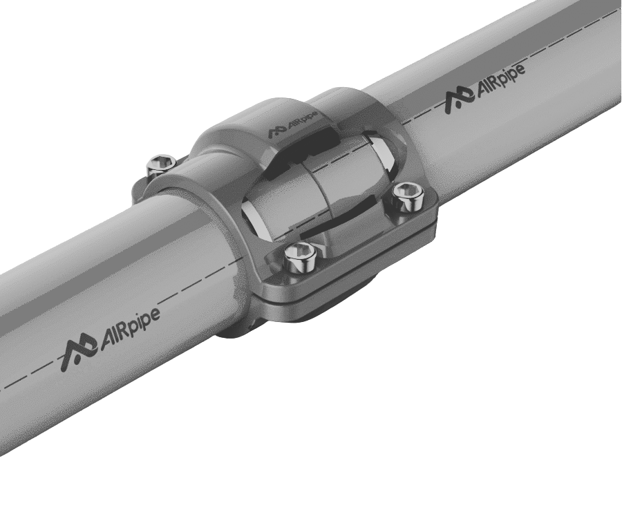 AIRPIPE GREY STAINLESS STEEL PIPE (SS304), 5.8 METERS, DN250 - 512 00 1200 01