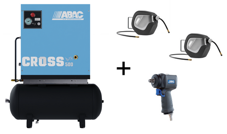 ABAC CROSS 500 4 kW 10Bar 400/50 100L Tank VSD Screw Compressor - 1839025635 - airlinkcompressors.com