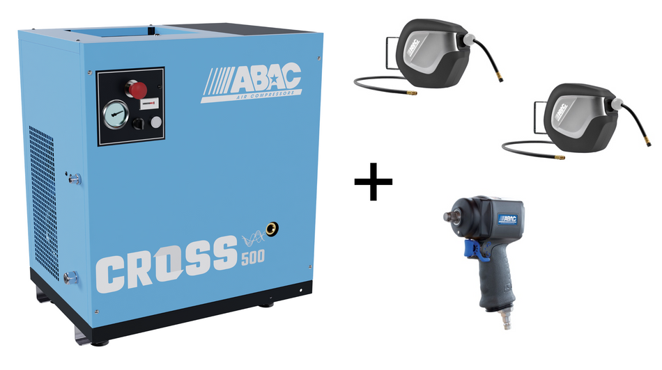 ABAC CROSS 500 4 kW 10Bar 400/50 Base Mounted VSD Screw Compressor - 1839025634 - airlinkcompressors.com