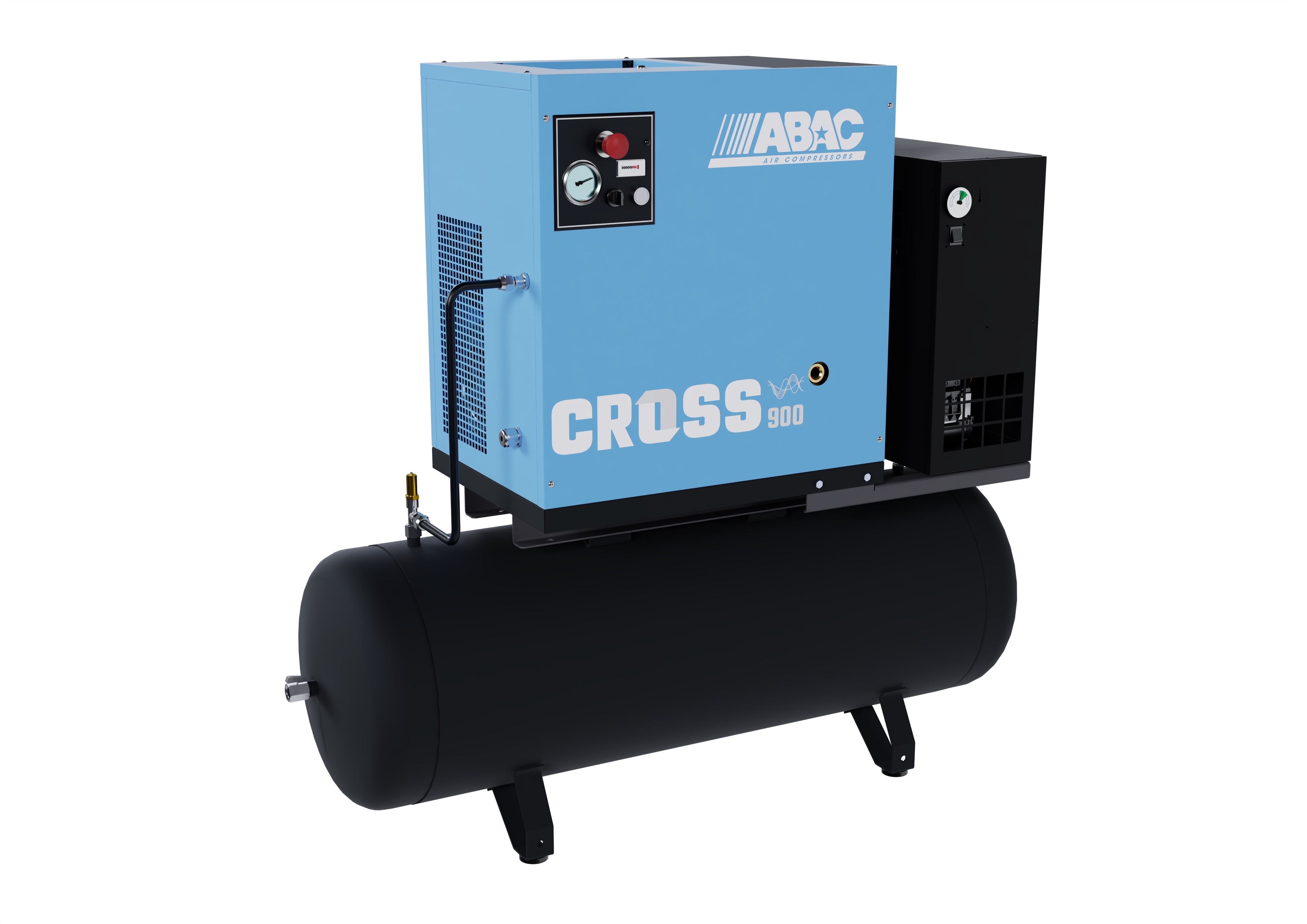 ABAC CROSS 900 7.5 kW 10Bar 400/50 200L Tank & Dryer VSD Screw Compressor - 1839025642 - airlinkcompressors.com