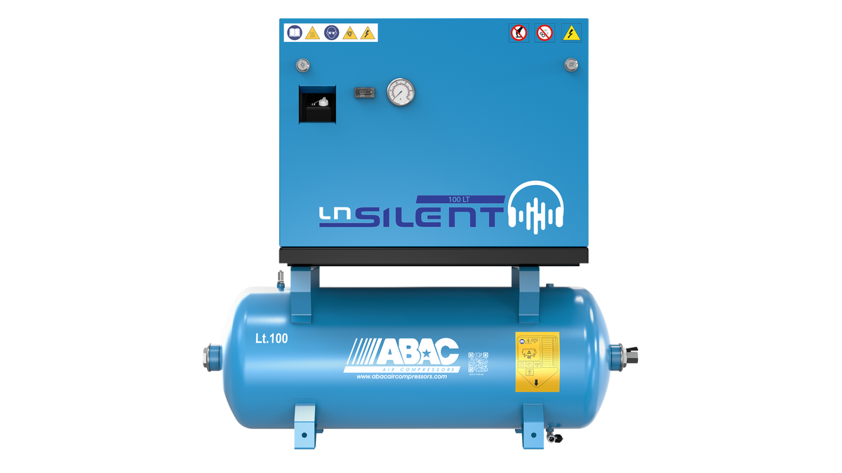 ABAC LN1 A39B 100L Tank Mounted Silenced Air Compressor M3 240 Volt 14 CFM - 4116000556 - airlinkcompressors.com