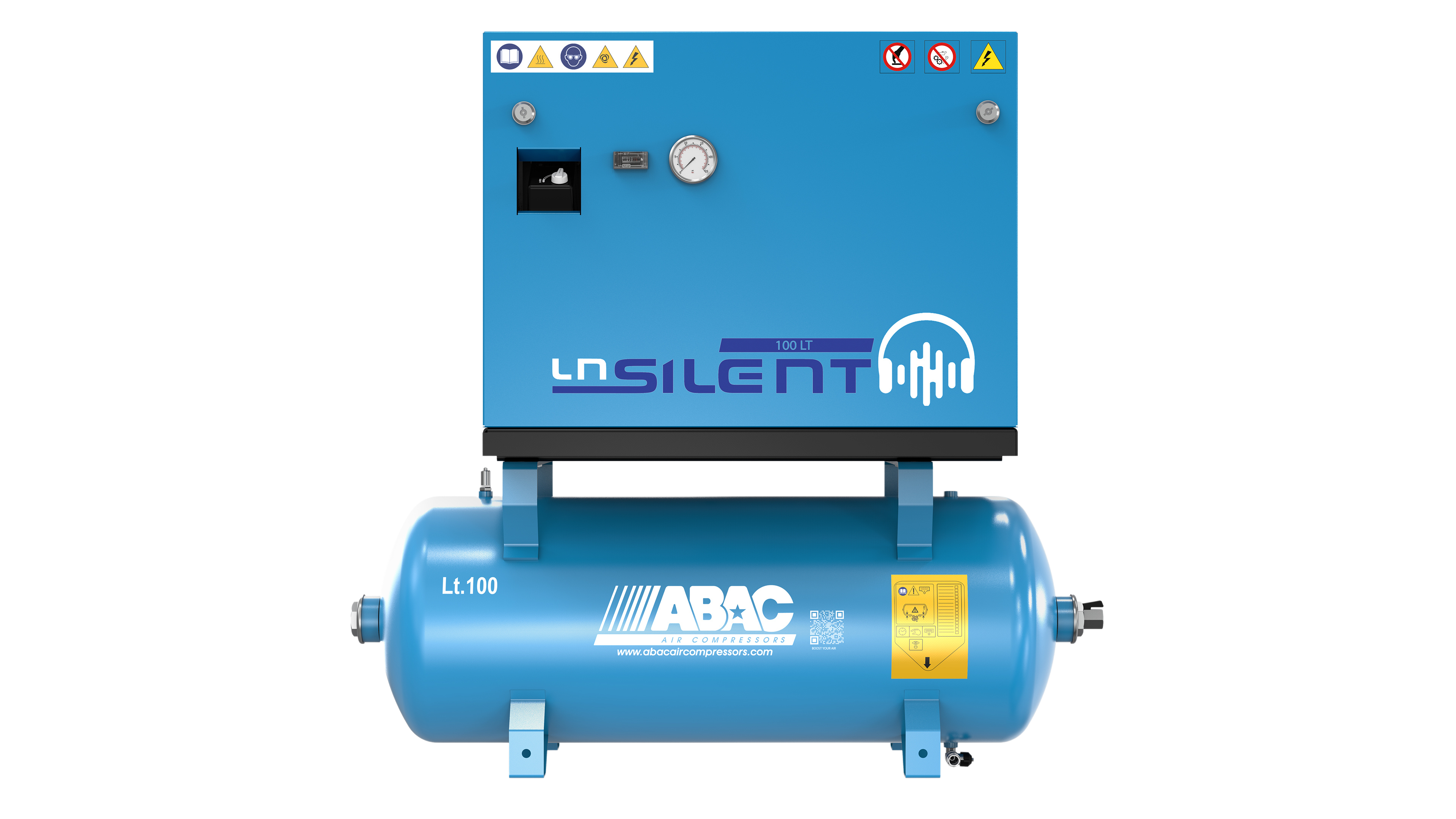 ABAC LN1 A39B 100L Tank Mounted Silenced Air Compressor M3 240 Volt 14 CFM - 4116000556 - airlinkcompressors.com