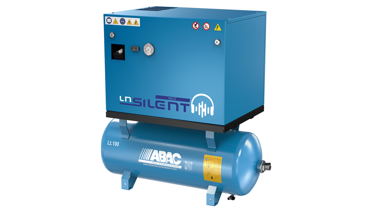 ABAC LN1 A39B 100L Tank Mounted Silenced Air Compressor M3 240 Volt 14 CFM - 4116000556 - airlinkcompressors.com
