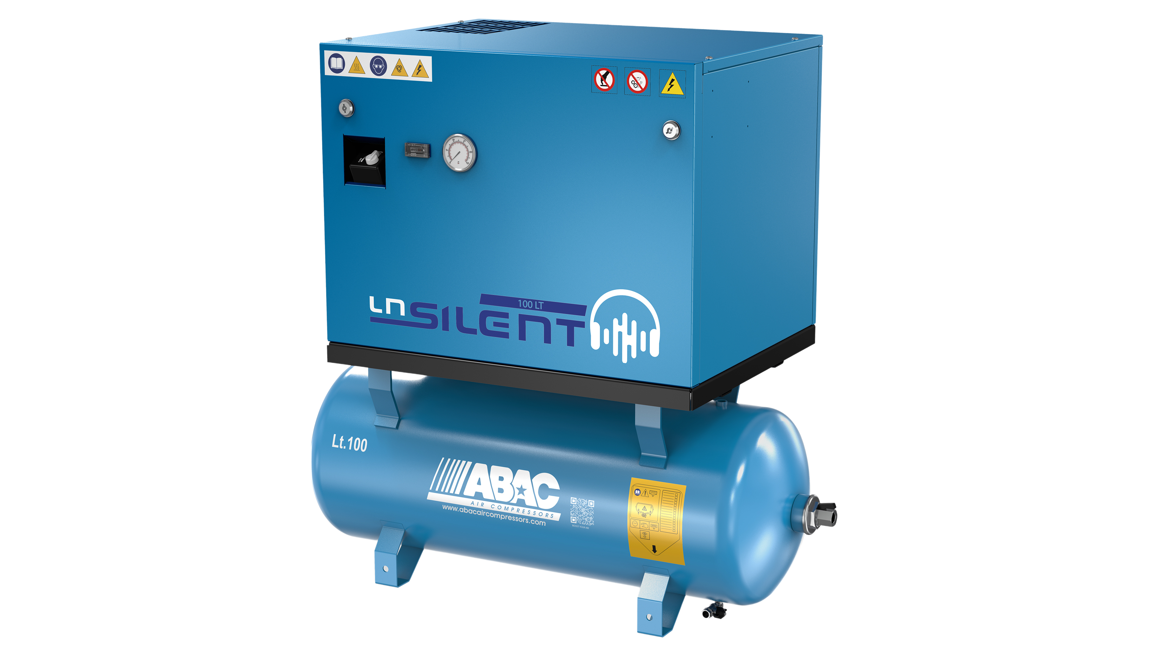 ABAC LN1 A39B 100L Tank Mounted Silenced Air Compressor M3 240 Volt 14 CFM - 4116000556 - airlinkcompressors.com