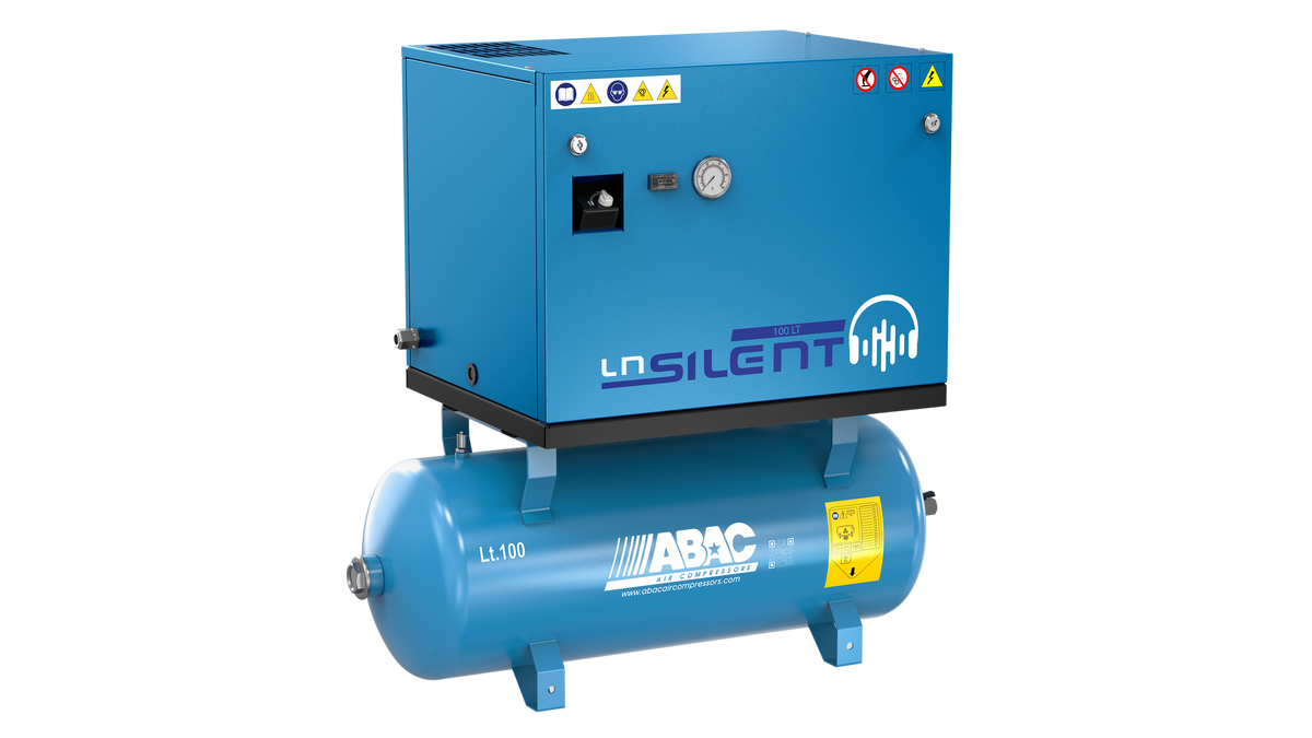 ABAC LN1 A39B 100L Tank Mounted Silenced Air Compressor M3 240 Volt 14 CFM - 4116000556 - airlinkcompressors.com
