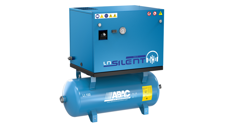 ABAC LN1 A39B 100L Tank Mounted Silenced Air Compressor M3 240 Volt 14 CFM - 4116000556 - airlinkcompressors.com