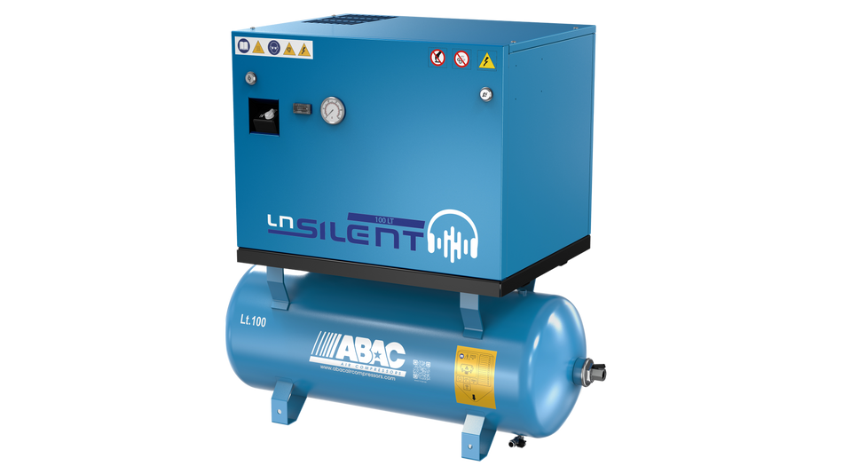 ABAC LN1 A39B 100L Tank Mounted Silenced Air Compressor T3 415 Volt 14 CFM - 4116026393 - airlinkcompressors.com