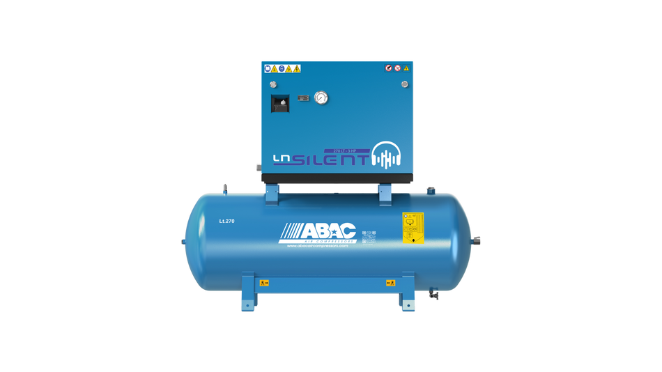 ABAC LN1 A49B 270L Tank Mounted Silenced Air Compressor T4 415 Volt 19.5 CFM - 4116026051 - airlinkcompressors.com