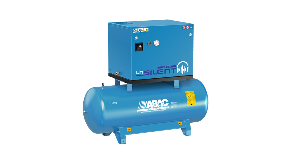 ABAC LN1 A49B 270L Tank Mounted Silenced Air Compressor T5.5 415 Volt 21.1 CFM - 4116026055 - airlinkcompressors.com