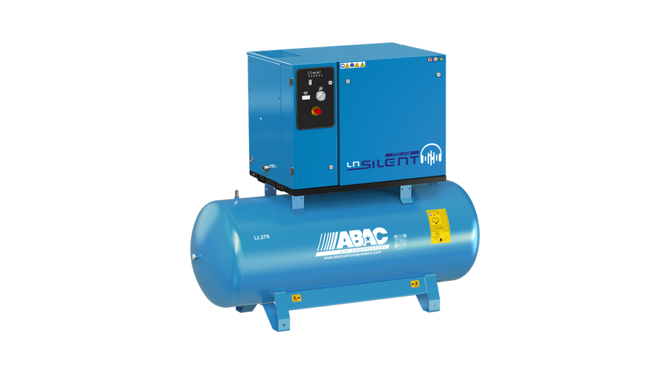 ABAC LN2 B5900 270L T5.5 DOL Tank Mounted Silenced Air Compressor 400 Volt 20 CFM - 4116026005 - airlinkcompressors.com