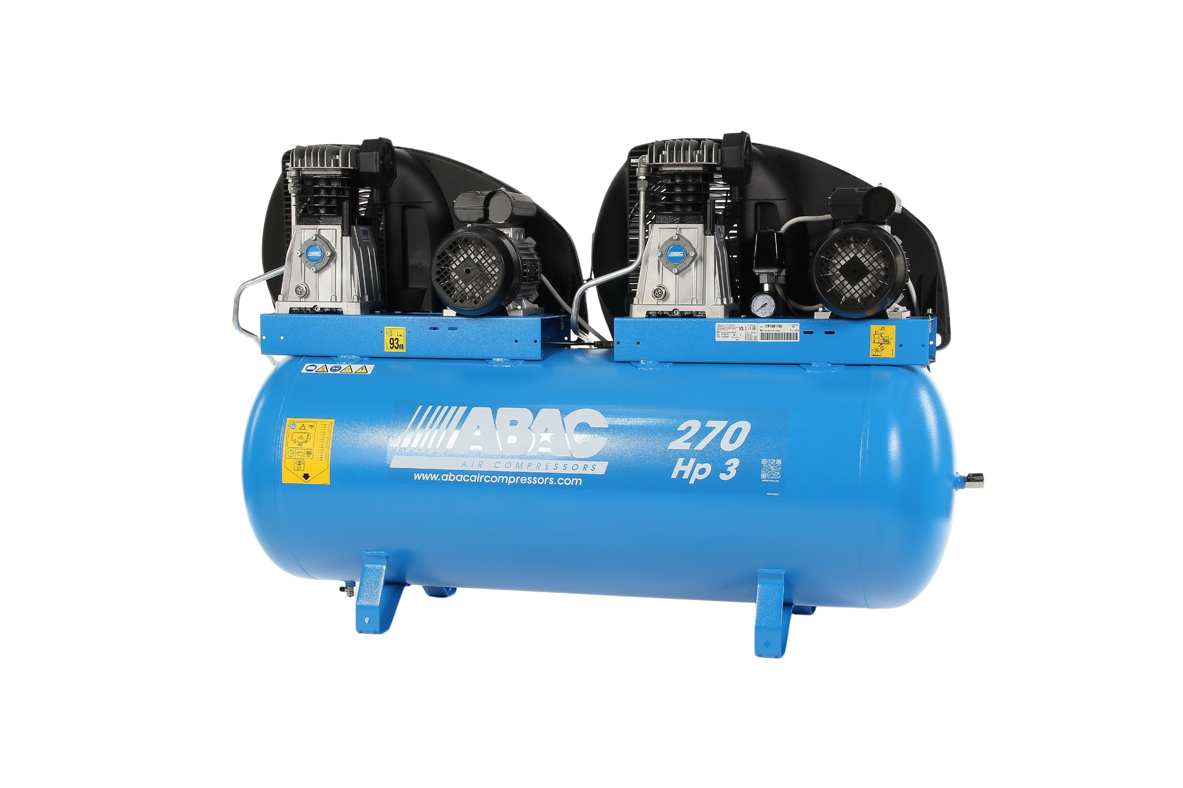 ABAC PRO A39 270 FM3 Tandem - 240V 270L 27.9CFM 10Bar Air Compressor - 4116024868 - airlinkcompressors.com