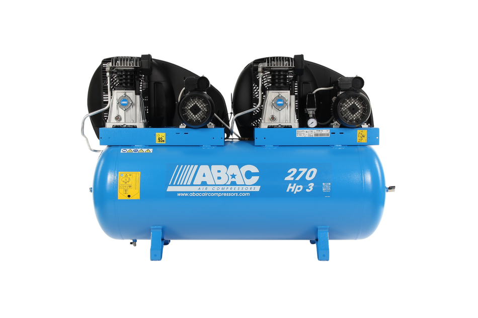 ABAC PRO A39 270 FM3 Tandem - 240V 270L 27.9CFM 10Bar Air Compressor - 4116024868 - airlinkcompressors.com