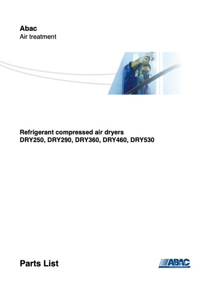 ABAC Dry 250,290,360,460 & 530 Parts Manual From 2021 - airlinkcompressors.com