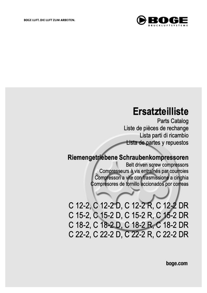 Boge C12-2 to C22-2DR Compressor Parts Manual From 2021 - airlinkcompressors.com