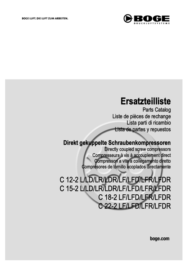 Boge C12-2 to C22-2LFDR Compressor Parts Manual From 2021 - airlinkcompressors.com