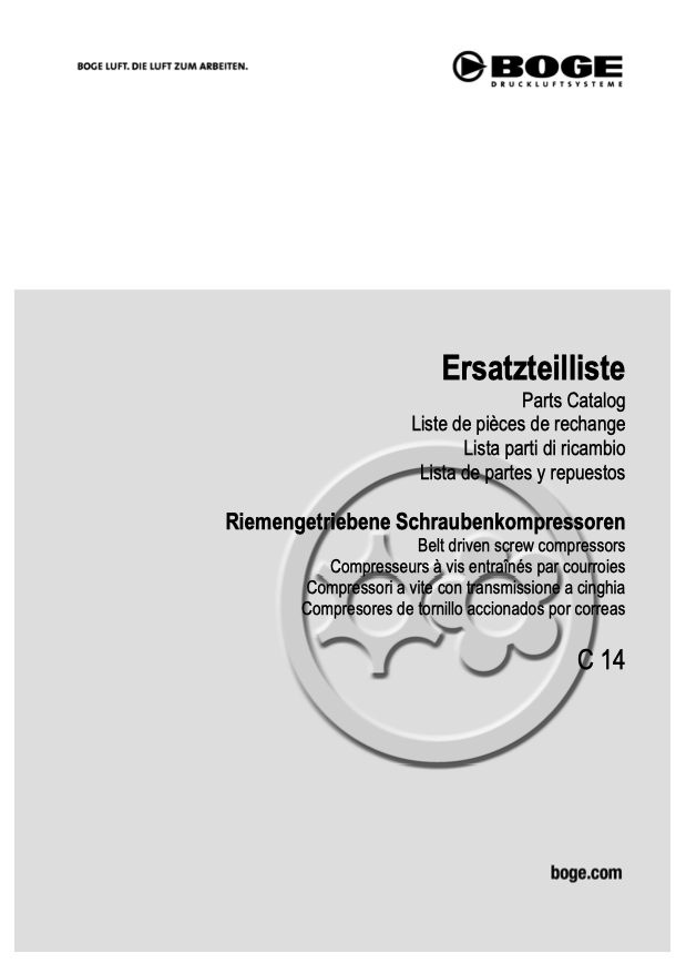 Boge C14 Compressor Parts Manual From 2021 - airlinkcompressors.com