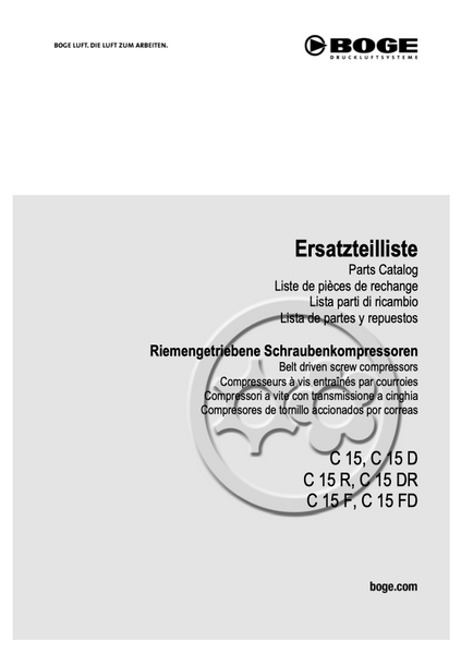 Boge C15 to C15FD Compressor Parts Manual From 2021 - airlinkcompressors.com