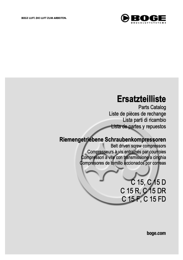 Boge C15 to C15FD Compressor Parts Manual From 2021 - airlinkcompressors.com