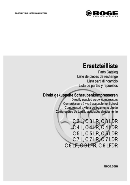 Boge C3L to C9LFDR Compressor Parts Manual From 2021 - airlinkcompressors.com