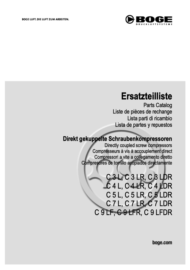 Boge C3L to C9LFDR Compressor Parts Manual From 2021 - airlinkcompressors.com