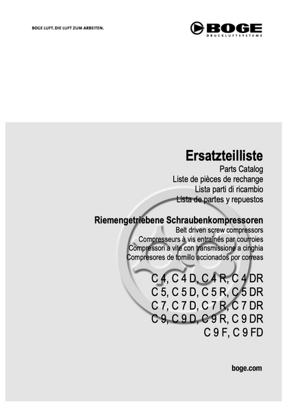 Boge C4 to C9FD Compressor Parts Manual From 2021 - airlinkcompressors.com