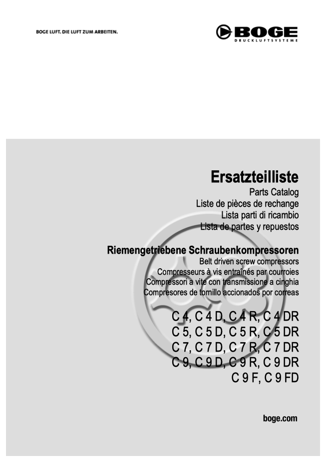 Boge C4 to C9FD Compressor Parts Manual From 2021 - airlinkcompressors.com