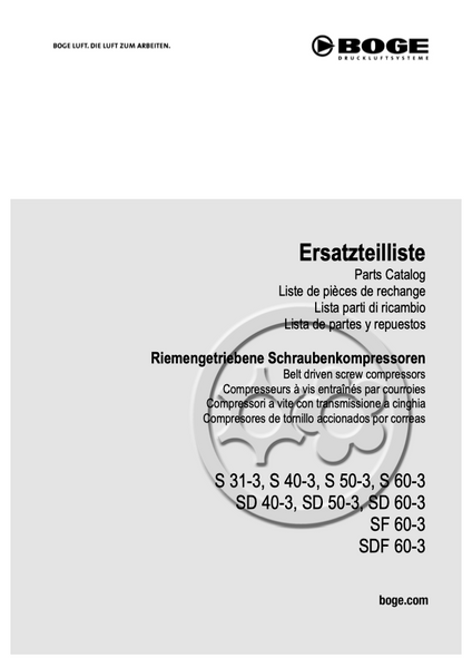Boge S 31-3 to SDF 60-3 Parts Manual From 2020 - airlinkcompressors.com