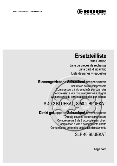 Boge S 40-2 BLUEKAT, S 50-2 BLUEKAT Parts Manual From 2020 - airlinkcompressors.com