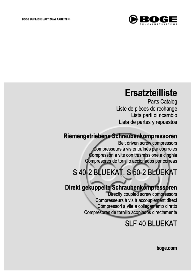 Boge S 40-2 BLUEKAT, S 50-2 BLUEKAT Parts Manual From 2020 - airlinkcompressors.com