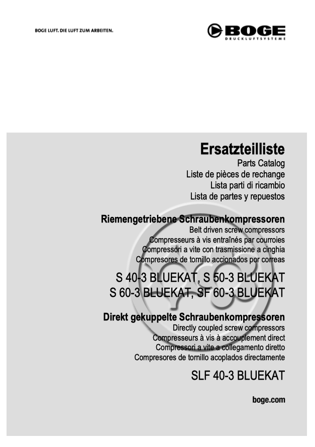 Boge S 40-3 BLUEKAT to SF 60-3 BLUEKAT Parts Manual From 2020 - airlinkcompressors.com