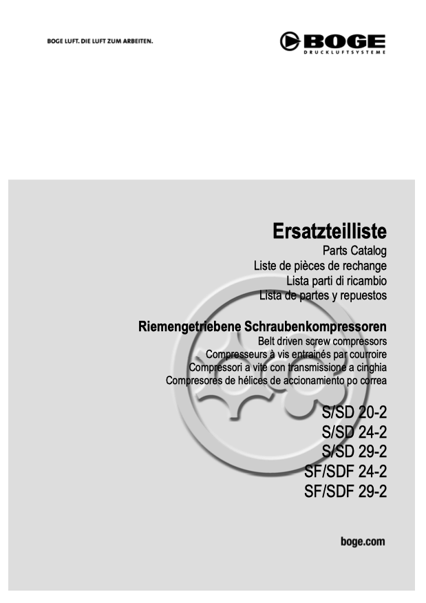 Boge S/SD20-2 to SF/SDF29-2 Compressor Parts Manual From 2021 - airlinkcompressors.com