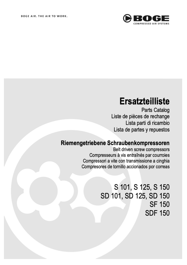 Boge S101 to SDF150 Compressor Parts Manual From 2022 - airlinkcompressors.com